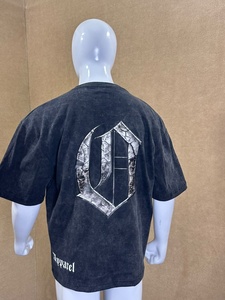 Camiseta Personalizada de Algodón Grueso de 240 g/m² con Lavado Ácido, Estilo Vintage, Oversize, con Gráfico de Ángel, para Hombre, Estilo Urbano, con Estampado Puff Screen Print - Product Image 2