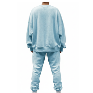 Wholesale Breathable Printed Solid 100% Cotton Fleece <b>Women</b> 2-Piece Tracksuit Elastic Waist Stand <b>Collar</b> Full Length Casual - Product Image 5