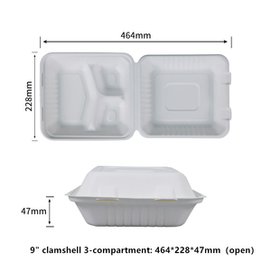 Sustainable Food Packaging <b>Lunch</b> <b>Box</b> with Split <b>Compartments</b> for Delivery Catering and Fresh Meal Presentation - Product Image 1