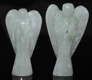 2 inch Natural Clear quartz Crystal Gemstone Peace Angel Pocket Guardian Angel Healing Statue 2 inch - Product Image 5