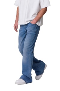 Super Flare Denim Jeans-Vintage Style Mid Waist Regular Fit Eco-Friendly Lightweight Medium Wash - Product Image 2