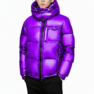 Chaqueta Acolchada con Capucha para Hombre, Negra, Rellena de Plumón, Cortavientos, Informal, de Invierno, con Cierre, Corte Regular - Product Image 6