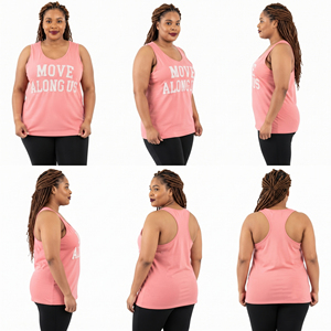 Plus Size Women's Tank <b>Top</b> Racerback Gym Wear Singlet <b>Top</b> <b>Distressed</b> Embroidery Stringer Plus Size Women Workout Wear Tank <b>Top</b> - Product Image 5