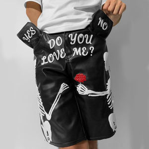 กางเกงหนัง PU สำหรับผู้หญิง สไตล์เรโทรคาร์โก้ ทรงขาตรง แฟชั่นฮิปฮอป - Product Image 4