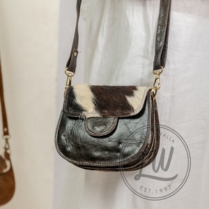 LW Handmade Genuine Leather <b>Sling</b> <b>Bag</b> Black Vintage Bohemian Style High Quality Winter and Autumn Women's <b>Bag</b> - Product Image 1