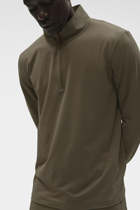 T-shirt de course à manches longues pour homme avec demi-zip, logo personnalisé, respirant, athlétique, fitness, sport - Product Image 4