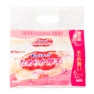 ผ้าเช็ดทำความสะอาดเด็กญี่ปุ่นพีเจ้น 64 แผ่น x 6 แพ็ค ผลิตในญี่ปุ่น เนื้อผ้าฝ้ายหนานุ่ม ให้สัมผัสนุ่มฟู สำหรับทำความสะอาดผิวบอบบางของทารกแรกเกิด - Product Image 1