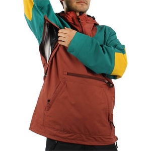 แจ็กเก็ตกันลมหนังกันน้ำของผู้ชายเสื้อโค้ทแบบสวมมีฮู้ดซิปครึ่งตัวออกแบบโลโก้ได้ตามต้องการ - Product Image 4