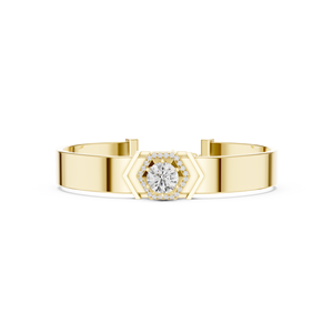 Brazalete de Diamantes Solitarios Hexagonales para Hombre - Diamante Cultivado en Laboratorio VVS DEF CVD, Brazalete Plano en Oro de 9K, 10K, 14K y Plata 925, Joyería Fina - Product Image 6