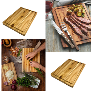 Premium Reversible Acacia Wood Cutting Board Thick Solid Wooden Chopping Board <b>Kitchen</b> Butcher Block Durable Eco Friendly OEM - Product Image 5