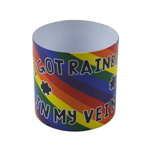 Vase en métal arc-en-ciel à motif floral, design moderne avec plusieurs finitions, thème LGBTQ, pour la décoration de bureau et de salon - Product Image 5