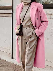 Abrigo de Invierno Largo para Mujer, Ecológico, Ligero, Mezcla de Poliéster, Cuello Solapa, Doble Botonadura, Personalizado OEM - Product Image 2