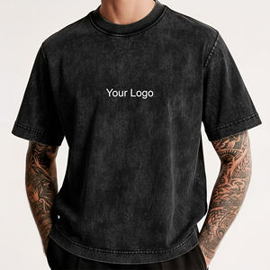 เสื้อยืดคอตตอนสีดำฟอกทรงลำลอง แขนสั้น คอกลม รุ่นใหม่ปี 2026 สำหรับผู้ชาย ผ้าเจอร์ซีย์ถัก สีพื้น ทรงปกติ - Product Image 4