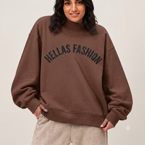 Sudadera de Cuello Alto de Primera Calidad, Ligera, de Algodón y Felpa, con Bordado Personalizado, Ropa Casual de Manga Larga - Product Image 1