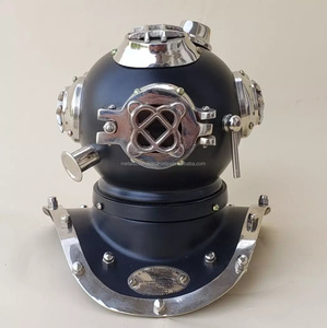 Casque de plongée vintage nautique US Navy Deep See avec base Casque de plongée de bureau décoratif noir/nickel avec logo personnalisé - Product Image 1