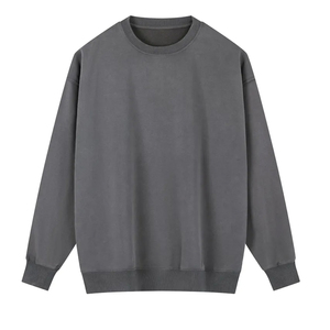 Sudadera de Algodón 100% para Hombre, Ecológica, Transpirable, de Secado Rápido, con Apliques, de Primera Calidad, para Invierno, Corte Regular, Lavado Ácido - Product Image 1
