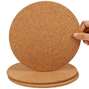 Eco Friendly Natural Round Absorbent <b>Cork</b> Drink <b>Coasters</b> Set with Metal Black Wire Holder Base for Bar Table Wood Protection - Product Image 2