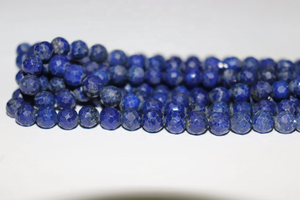 Venta al por mayor 6-7mm lapislázuli facetado forma redonda cuentas 16 pulgadas bolas de piedras preciosas naturales para la fabricación de joyas - Product Image 3