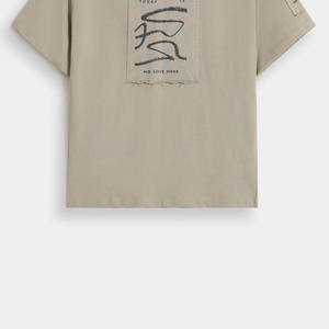 Camiseta de algodón suave unisex de dos tonos, manga corta, cuello redondo, informal, para verano, 100% algodón, para uso diario. - Product Image 5