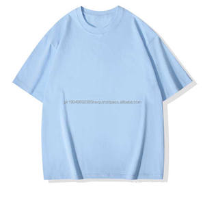 T-shirt uni à manches courtes, col rond, épaules tombantes, en coton pur 260g, avec logo personnalisé OEM imprimé et broderie - Product Image 4