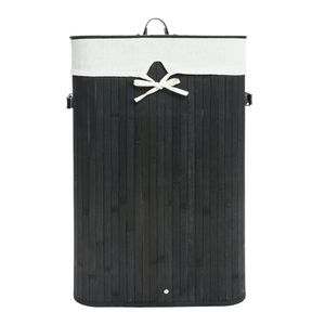 Cesto Portabiancheria Pieghevole in Bambù con Coperchio Rimovibile, Cesto Portaoggetti in Tessuto a Singolo Scomparto, Design Richiudibile per Uso in Bagno - Product Image 2
