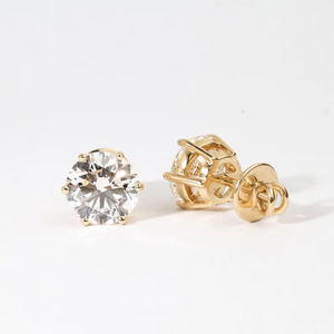 Timeless Lab Grown Diamond Stud <b>Earrings</b> in 14K Solid Gold Certified Dainty Minimalist <b>Fine</b> Jewelry Bridal Wedding Gift - Product Image 3