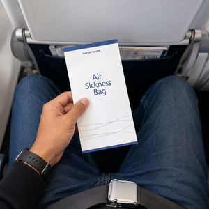 White <b>Biodegradable</b> Eco-Friendly Luxury Kraft <b>Paper</b> Air Sickness Bag Disposable Flat Self Adhesive Seal Offset Printed Bag - Product Image 1