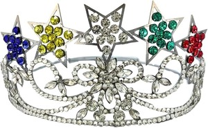 Couronne maçonnique OES cinq étoiles argentée – Ajustement réglable, décorée de strass, disponible avec étui pour couronne - Product Image 3