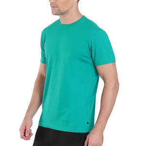 T-shirt à manches courtes pour homme, col rond, couleur unie, tricoté, décontracté, coupe classique - Product Image 3