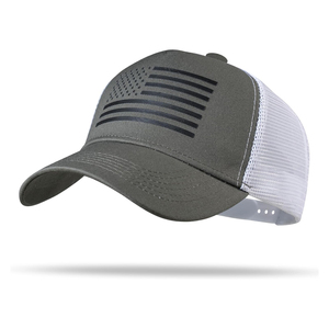 Gorra Trucker Unisex con Bandera Americana, Negra y Blanca, de Malla Ajustable, de 6 Paneles, Estilo Casual, con Panel Frontal con Estampado Metálico - Product Image 2