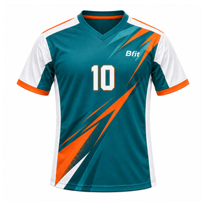 Maillot de football pour homme, col en V, manches courtes, impression sublimée, tissu respirant, uniforme sportif toutes saisons - Product Image 3