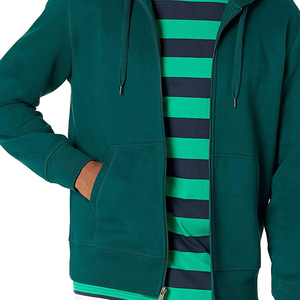 Sweat-shirt à capuche zippé à manches longues pour homme, coupe classique, en molleton 100% coton, délavé, motif imprimé color block tendance, ODM - Product Image 4