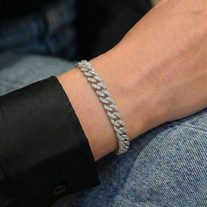 Elegant 5.00Ct Lab Grown Diamond Bracelet Unique Cuban Link Round Brilliant Cut 14KT 10KT <b>Gold</b> Jewelry Luxury Wristwear - Product Image 1