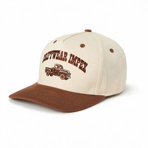 Casquette de camionneur structurée à profil haut, 5 panneaux, snapback, en sergé de coton, hiver, bicolore, logo brodé plat, unisexe, OEM - Product Image 1