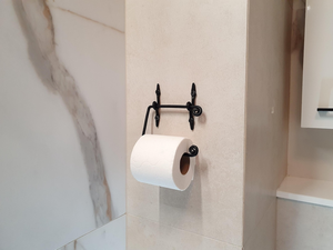 Portarrollos de Papel Higiénico de Metal Negro, Forjado a Mano, Minimalista, para Montar en la Pared, Soporte Rústico para Papel Higiénico, Accesorio para Baño - Product Image 3