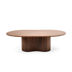 Modern Eco-Friendly Durable <b>Wood</b> Coffee <b>Table</b> Traditional Design Handmade Living Room Furniture Oval <b>Top</b> <b>Solid</b> <b>Wood</b> Base - Product Image 1