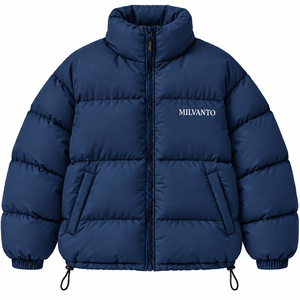 Grey Custom <b>Men</b>’s Puffer <b>Jacket</b> Winter Warm Quilted Down <b>Jacket</b> Premium Stand Collar Full Zip Oversized Embroidered <b>Jacket</b> - Product Image 6