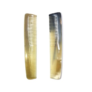 Peigne en forme de corne 100% naturel fait à la main, avec dents fines et pot de Massage en corne de citrouille courte, peigne de beauté - Product Image 2