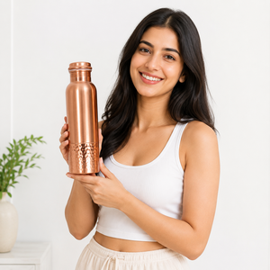 Double Tone plain hammered 750 ml, 950 ml Polished Pure Copper Water <b>Bottle</b> Customized Metal Copper <b>Bottle</b> with Custom Logo - Product Image 4