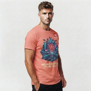 Camiseta con Estampado Gráfico para Hombre, Camiseta de Algodón Suave con Diseño Original, Construcción Ligera, Estilo Relajado, Estampado Personalizado - Product Image 3
