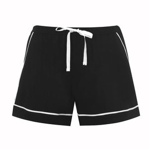 Women's Black 2-Piece Shorts Set Turn-<b>Down</b> Collar Short Sleeve Regular Fit Casual Spring Summer Breathable Knitted Cotton - Product Image 3