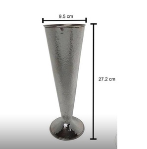 Vase trompette élégant en métal argenté pour centres de table de mariage, décoration florale moderne pour la maison, les fêtes et les événements - Product Image 1