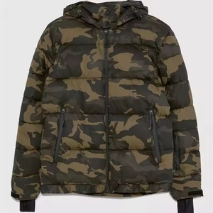 Men's Camouflage Hooded Puffer Jacket Windproof <b>Thick</b> <b>Winter</b> <b>Coat</b> Polyester Filling Casual Style Zipper Closure - Product Image 5