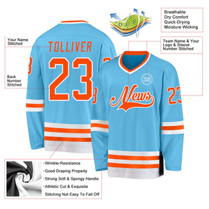 Maillot de hockey sur glace personnalisé haut de gamme USA, respirant, uniforme de sport, vente en gros - Product Image 6