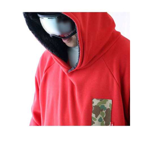Sudadera con Capucha para Hombre, Color Negro y Rojo, con Bloques de Color, Manga Raglán, Forro Polar, Talla Grande, Informal, Cortavientos, para Invierno - Product Image 4