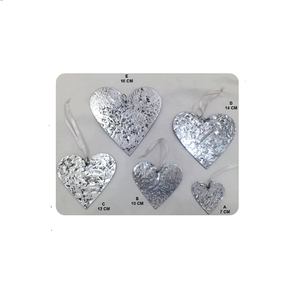 Adornos Colgantes de Corazón Metálico, Corazones Decorativos Texturizados en Plata, Oro y Cobre con Cuerdas para Decoración de Fiestas, Bodas y Eventos - Product Image 5