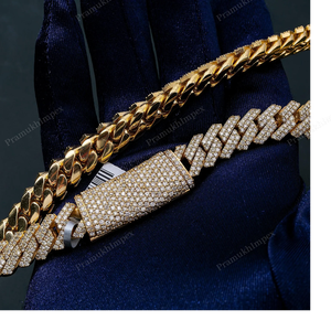 10MM 22 Inches Elegant Iced Cuban Link Rose/Yellow/White <b>Gold</b> Plated 925 Sterling Silver <b>Extended</b> Clasp <b>Chain</b> Hip Hop Thick - Product Image 4