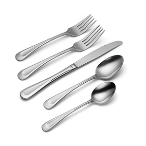 Ensemble de couverts de luxe en acier inoxydable durable avec finition polie miroir, couteau, cuillère et fourchette écologiques à prix avantageux - Product Image 3