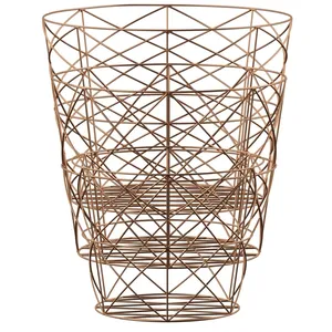 Handmade Stainless Steel Wire <b>Basket</b> Decorative Coffee <b>Table</b> Organizer Storage Home Decor Stands Foldable Dishwasher Safe Zahid - Product Image 1