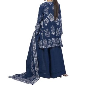 Shalwar Kameez pour femmes en bleu royal brodé, coton fin, respirant, artisanat de qualité - Product Image 2